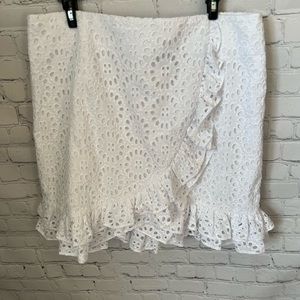 Lilly Pulitzer Roca Eyelet Ruffled Skirt in White